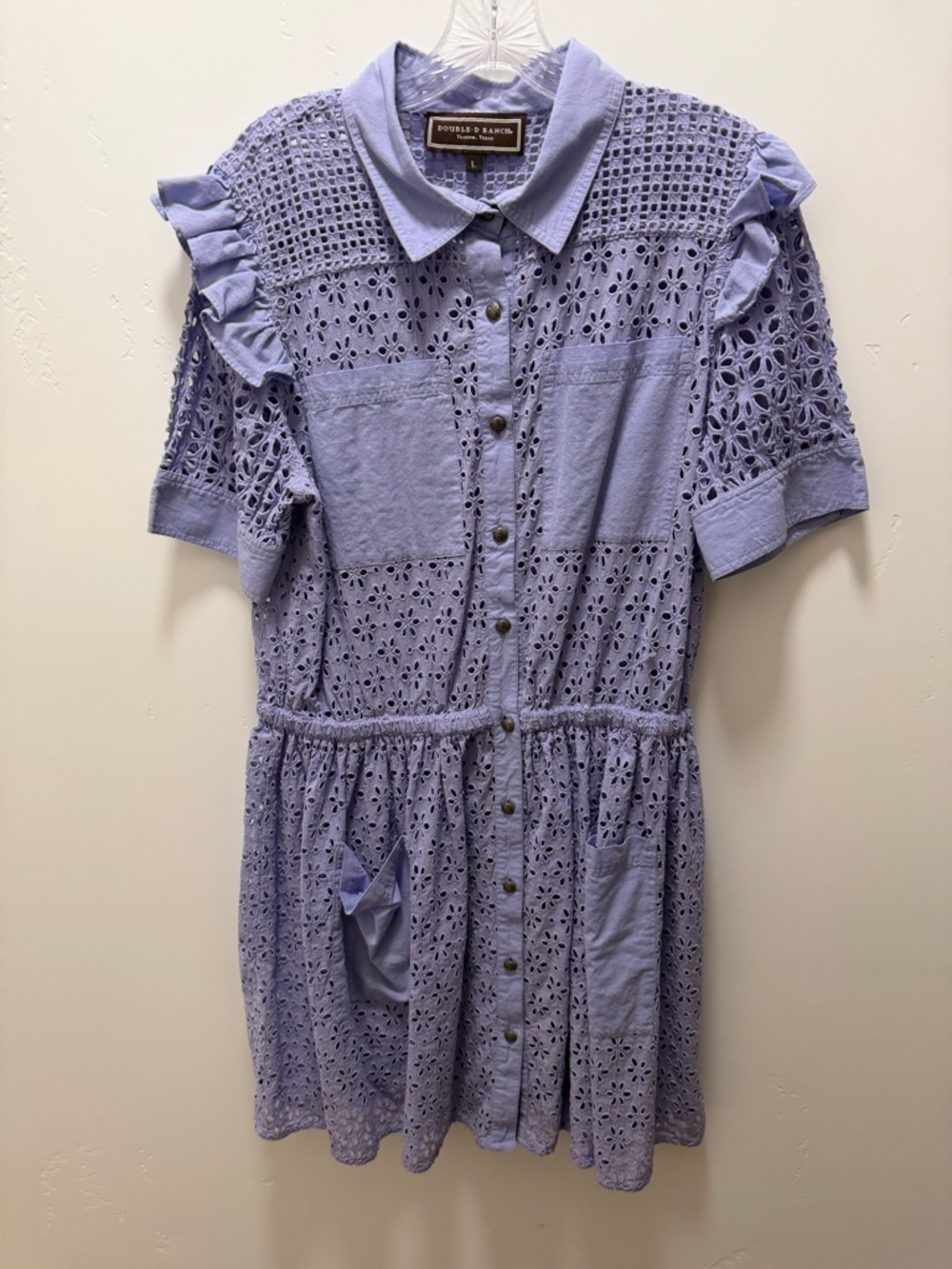 Double D Ranch Lavender Eyelet Button-Down Dress